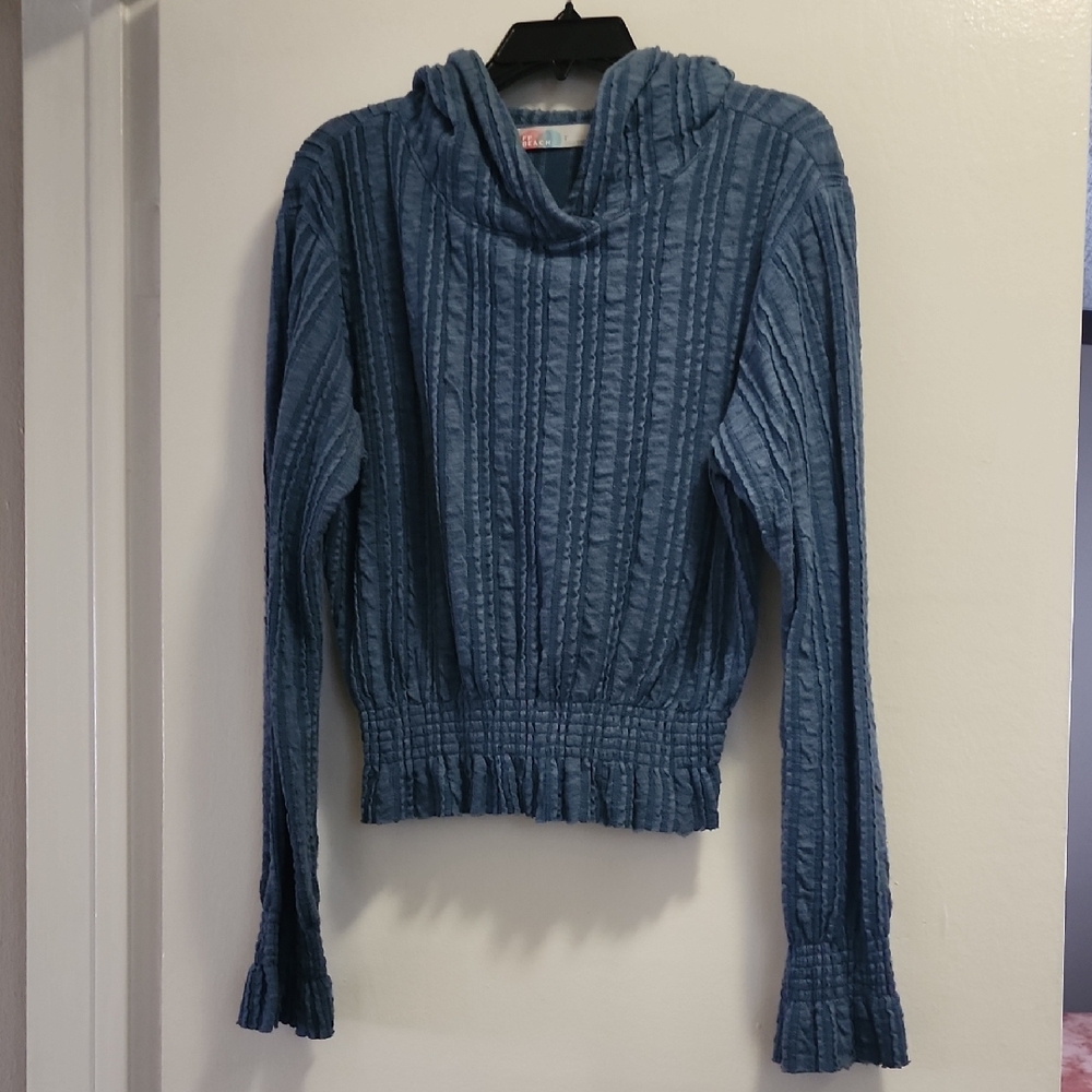 FP BEACH Blue Hooded Sweater